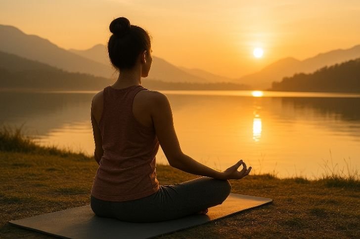 Morning meditation supports a balanced and healthy lifestyle habit.