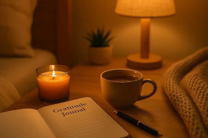 Wind down with calming habits as part of your evening wellness routine checklist.