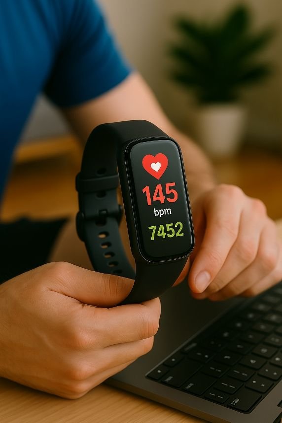 Amazon customer favorite fitness tracker displaying health data in real-time.