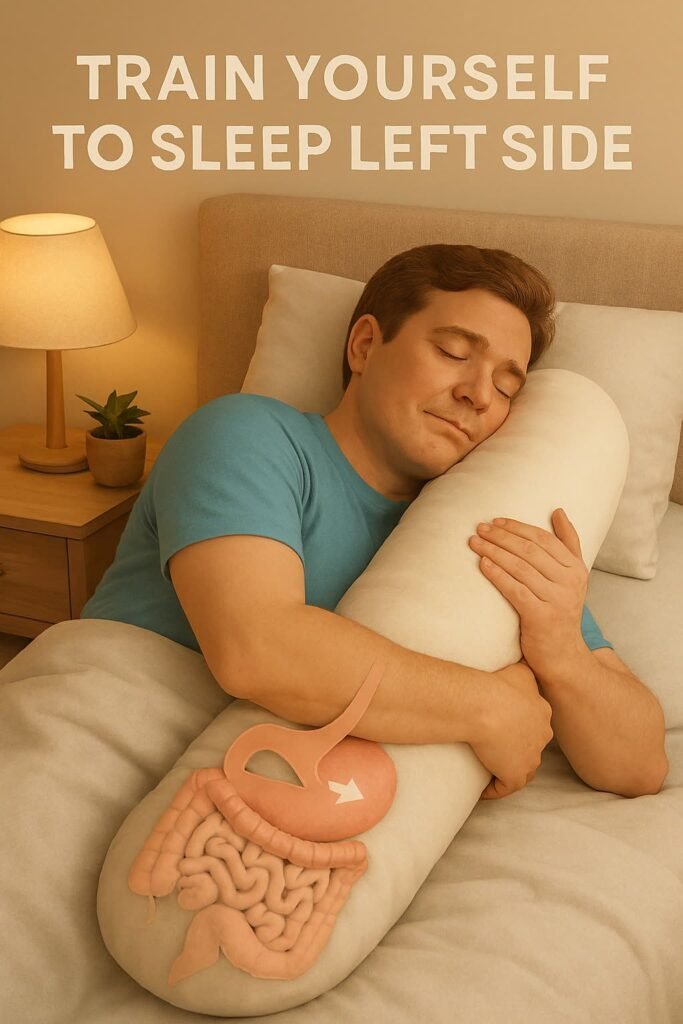 How to train your body for left side sleep positions to support digestion and gut health.