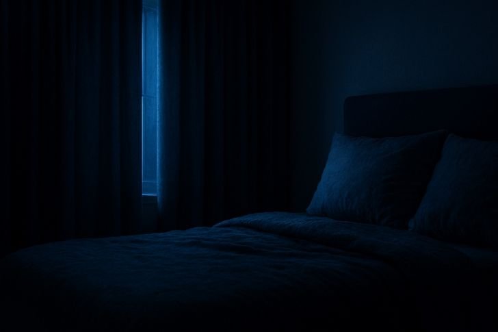 Cool and dark bedroom environment to promote sleep and lower cortisol before bed.