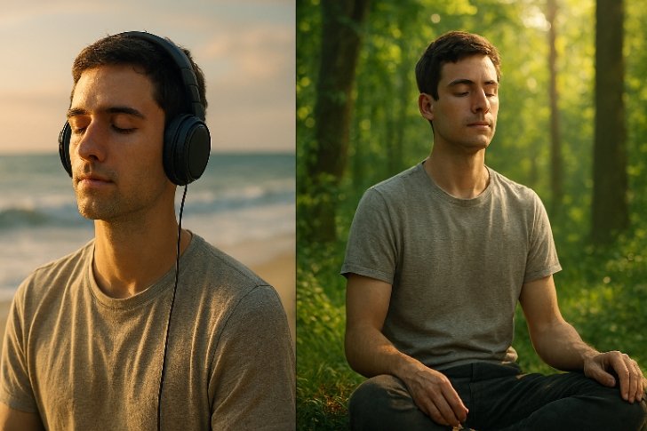 Sound therapy vs silence for stress relief – calming mind with nature and soft sounds