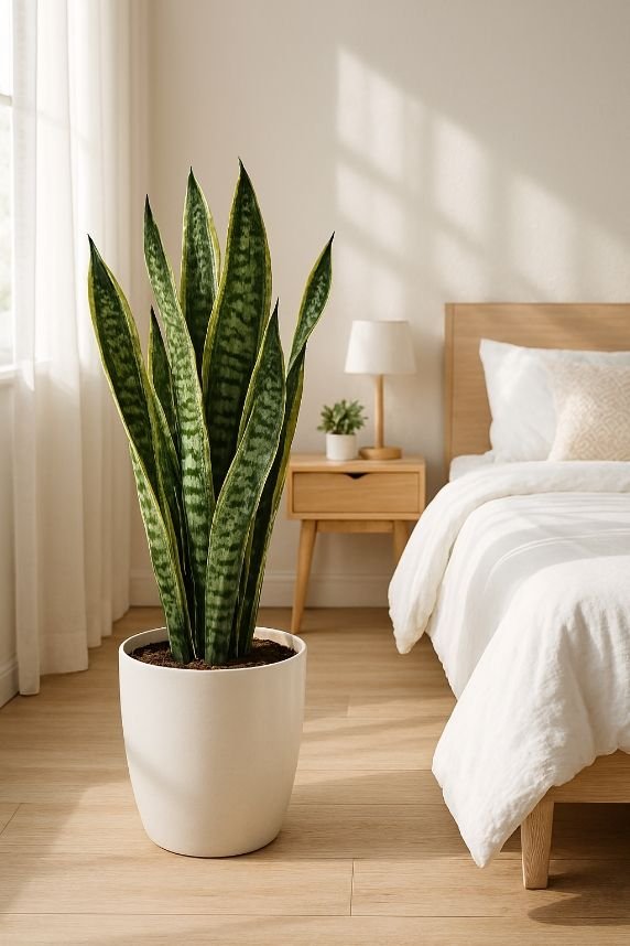 Snake plant improves air quality and supports mental focus indoors