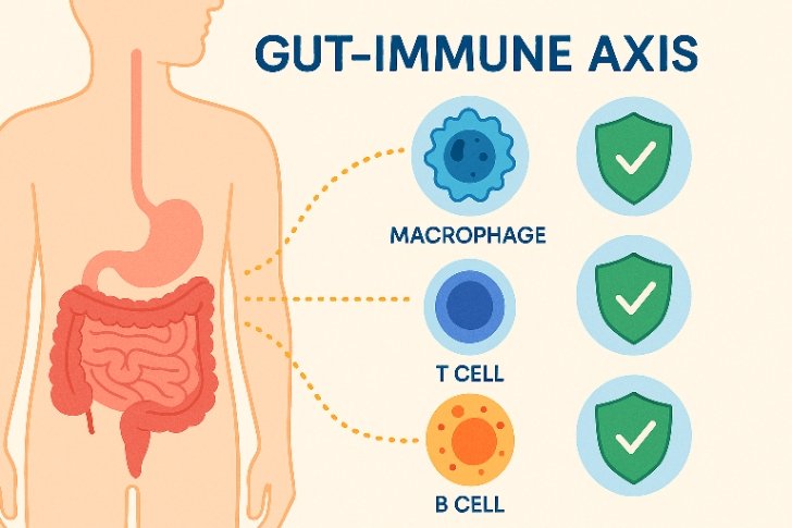 The gut immune axis showing the link between digestive health and immunity