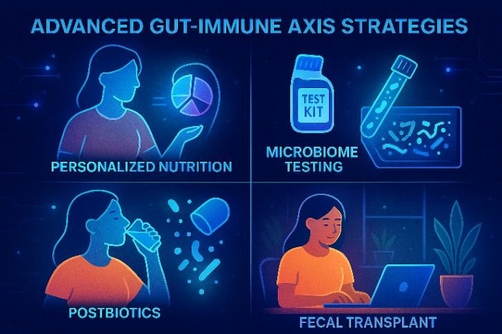 Advanced strategies for gut immune axis like personalized nutrition and microbiome therapy