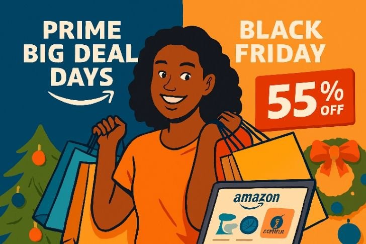 smart shopper choosing between prime big deal days vs black friday 2025 deals