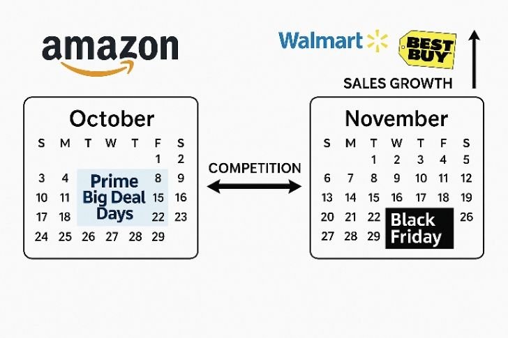 amazon prime sale vs black friday 2025 impact on retailers